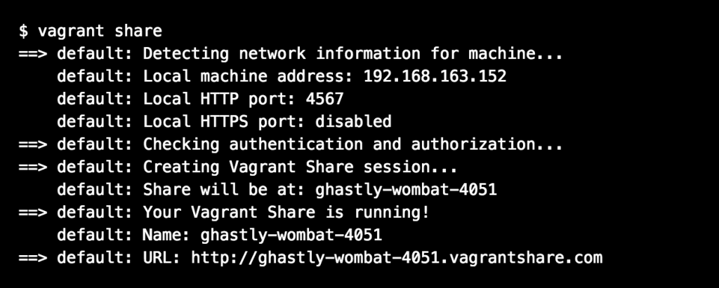 vagrant box sharing